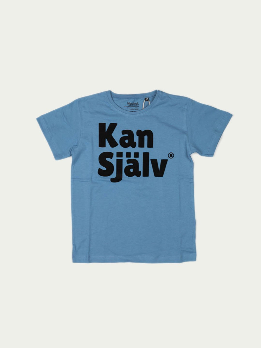 Kan Själv, t-shirt, indigo/svart flockad - Kan Själv