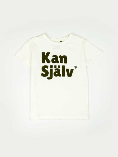 Kan Själv, t-shirt, vit flockad - Kan Själv